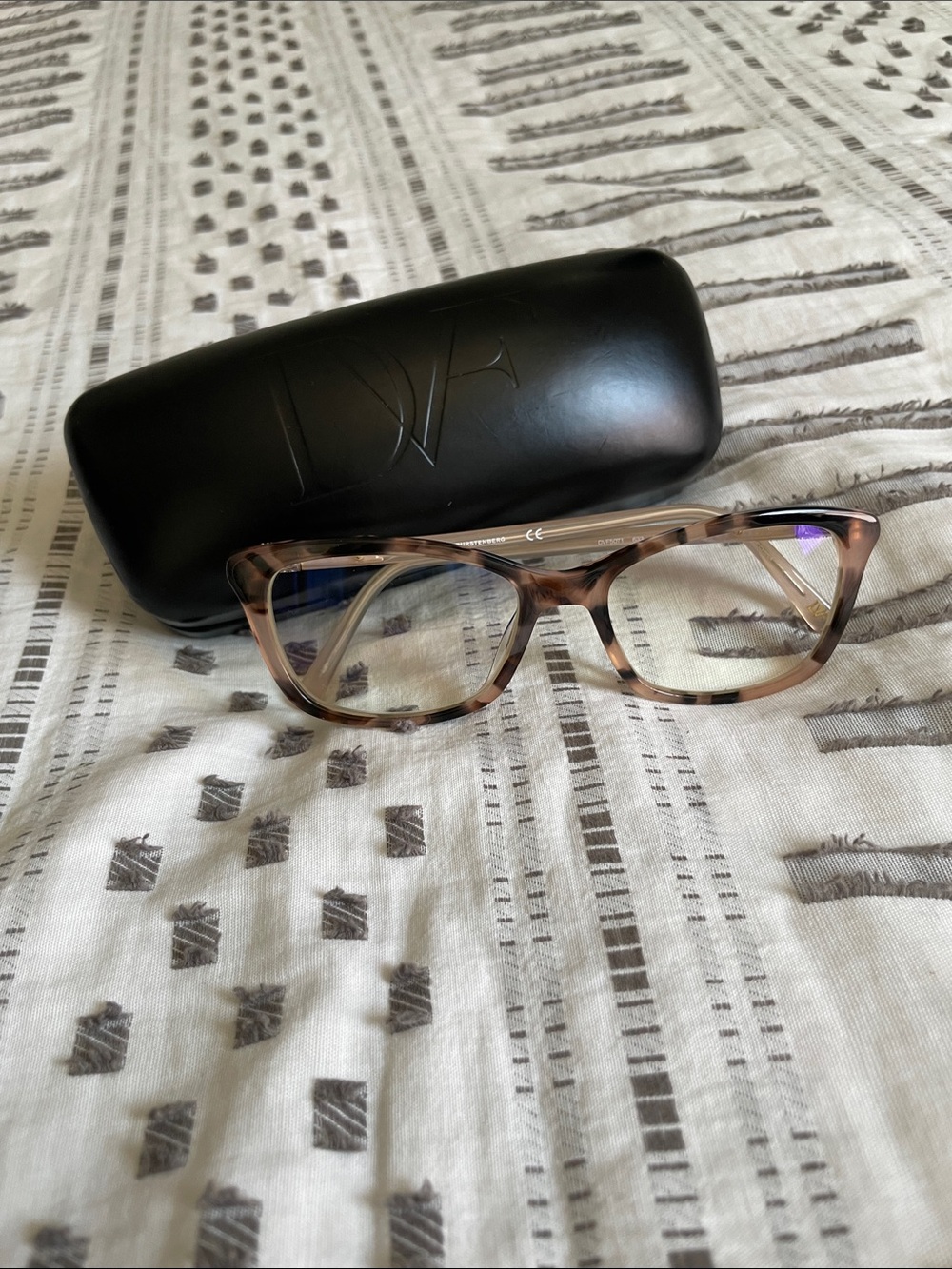 DVF Tortoiseshell Rectangular Blue Light Glasses